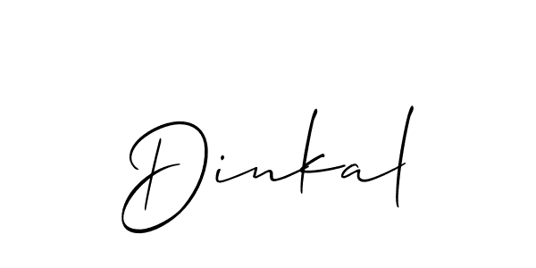 Create a beautiful signature design for name Dinkal. With this signature (Allison_Script) fonts, you can make a handwritten signature for free. Dinkal signature style 2 images and pictures png