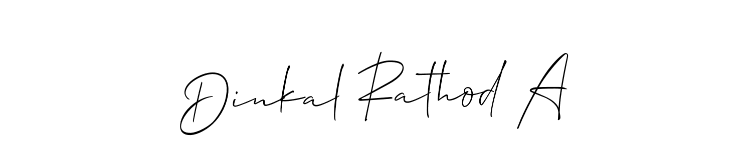 The best way (Allison_Script) to make a short signature is to pick only two or three words in your name. The name Dinkal Rathod A include a total of six letters. For converting this name. Dinkal Rathod A signature style 2 images and pictures png
