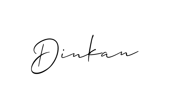 Use a signature maker to create a handwritten signature online. With this signature software, you can design (Allison_Script) your own signature for name Dinkan. Dinkan signature style 2 images and pictures png