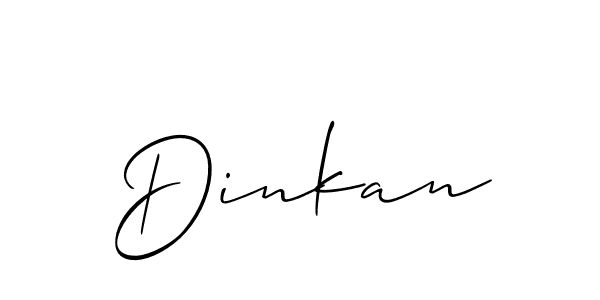 Use a signature maker to create a handwritten signature online. With this signature software, you can design (Allison_Script) your own signature for name Dinkan. Dinkan signature style 2 images and pictures png