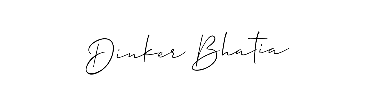 Make a short Dinker Bhatia signature style. Manage your documents anywhere anytime using Allison_Script. Create and add eSignatures, submit forms, share and send files easily. Dinker Bhatia signature style 2 images and pictures png