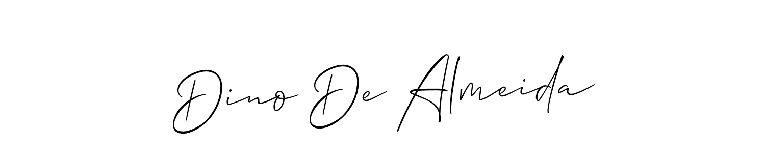 Make a beautiful signature design for name Dino De Almeida. With this signature (Allison_Script) style, you can create a handwritten signature for free. Dino De Almeida signature style 2 images and pictures png