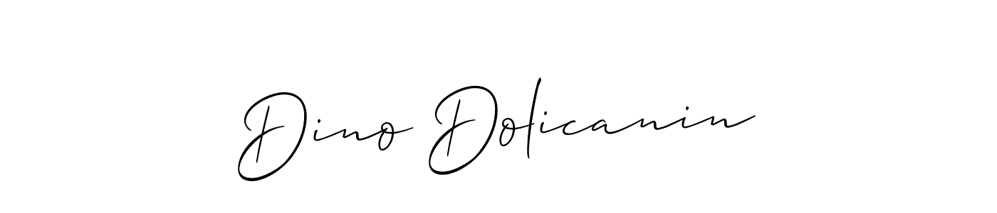 The best way (Allison_Script) to make a short signature is to pick only two or three words in your name. The name Dino Dolicanin include a total of six letters. For converting this name. Dino Dolicanin signature style 2 images and pictures png