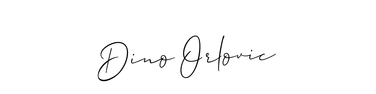 Allison_Script is a professional signature style that is perfect for those who want to add a touch of class to their signature. It is also a great choice for those who want to make their signature more unique. Get Dino Orlovic name to fancy signature for free. Dino Orlovic signature style 2 images and pictures png