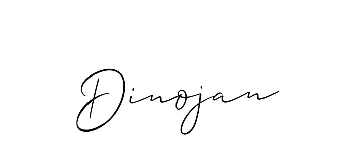Create a beautiful signature design for name Dinojan. With this signature (Allison_Script) fonts, you can make a handwritten signature for free. Dinojan signature style 2 images and pictures png