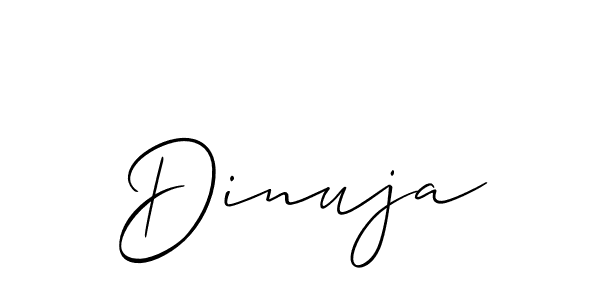 Also we have Dinuja name is the best signature style. Create professional handwritten signature collection using Allison_Script autograph style. Dinuja signature style 2 images and pictures png