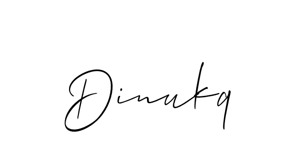 The best way (Allison_Script) to make a short signature is to pick only two or three words in your name. The name Dinukq include a total of six letters. For converting this name. Dinukq signature style 2 images and pictures png