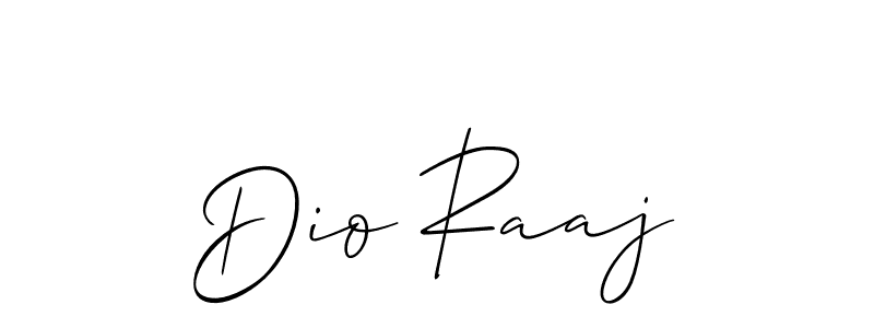 Make a beautiful signature design for name Dio Raaj. With this signature (Allison_Script) style, you can create a handwritten signature for free. Dio Raaj signature style 2 images and pictures png