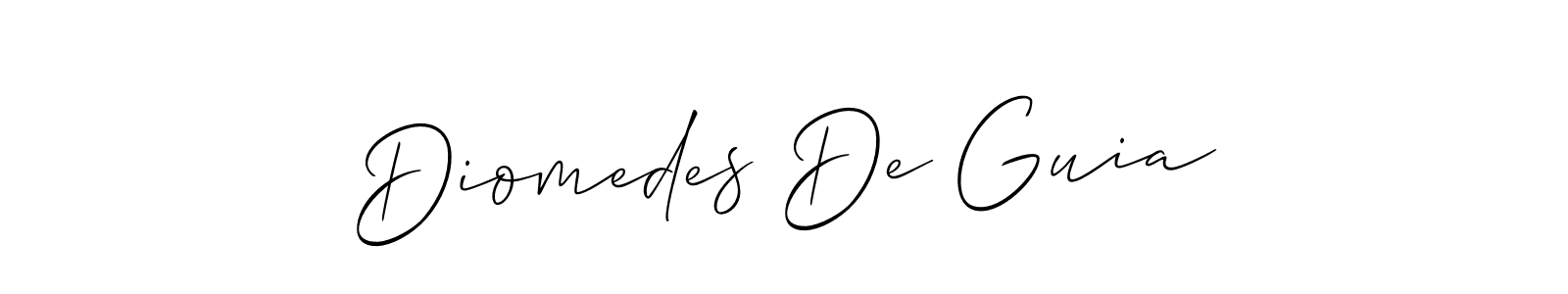 Diomedes De Guia stylish signature style. Best Handwritten Sign (Allison_Script) for my name. Handwritten Signature Collection Ideas for my name Diomedes De Guia. Diomedes De Guia signature style 2 images and pictures png