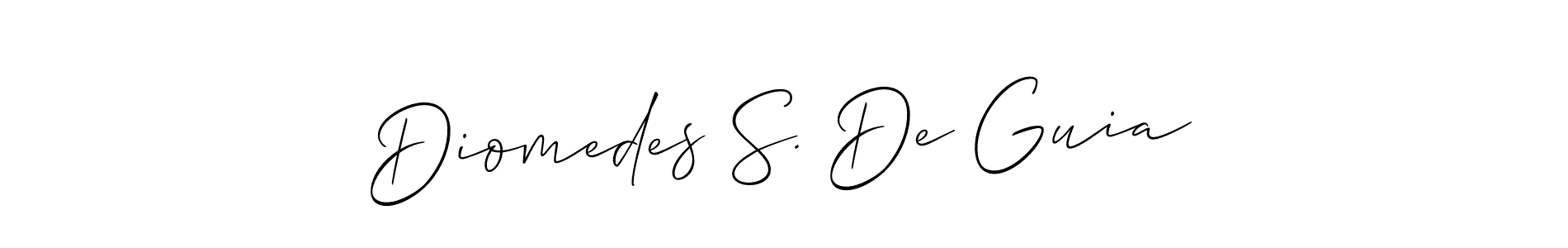 The best way (Allison_Script) to make a short signature is to pick only two or three words in your name. The name Diomedes S. De Guia include a total of six letters. For converting this name. Diomedes S. De Guia signature style 2 images and pictures png