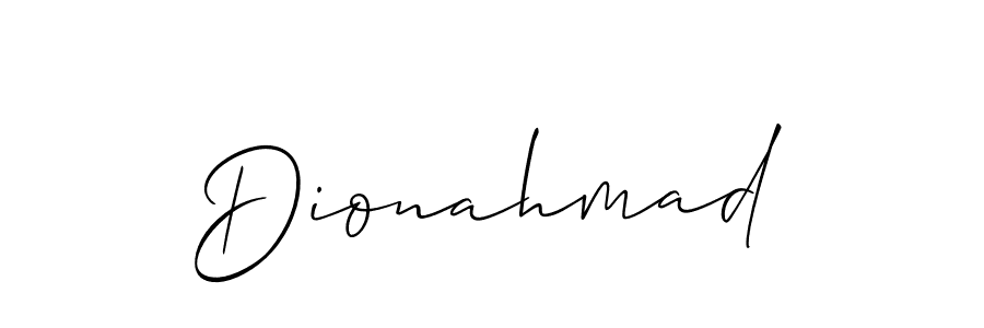 Design your own signature with our free online signature maker. With this signature software, you can create a handwritten (Allison_Script) signature for name Dionahmad. Dionahmad signature style 2 images and pictures png