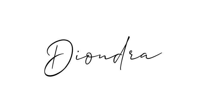 How to make Diondra signature? Allison_Script is a professional autograph style. Create handwritten signature for Diondra name. Diondra signature style 2 images and pictures png