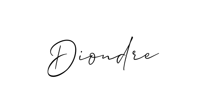 Create a beautiful signature design for name Diondre. With this signature (Allison_Script) fonts, you can make a handwritten signature for free. Diondre signature style 2 images and pictures png