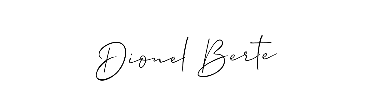 How to make Dionel Berte name signature. Use Allison_Script style for creating short signs online. This is the latest handwritten sign. Dionel Berte signature style 2 images and pictures png