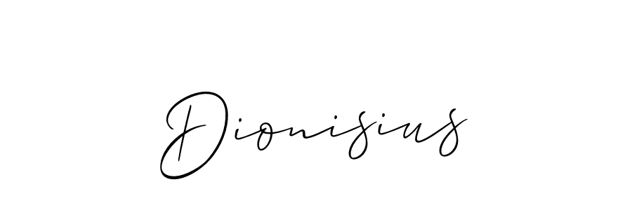 Also we have Dionisius name is the best signature style. Create professional handwritten signature collection using Allison_Script autograph style. Dionisius signature style 2 images and pictures png