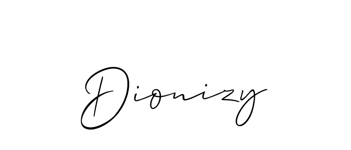 Allison_Script is a professional signature style that is perfect for those who want to add a touch of class to their signature. It is also a great choice for those who want to make their signature more unique. Get Dionizy name to fancy signature for free. Dionizy signature style 2 images and pictures png