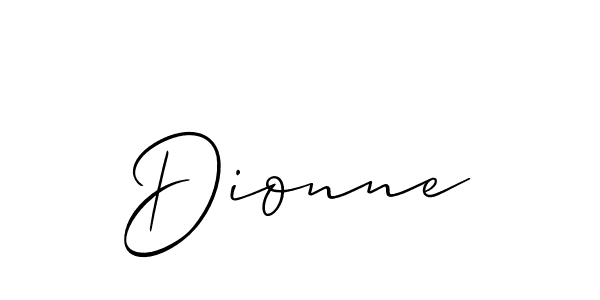 Design your own signature with our free online signature maker. With this signature software, you can create a handwritten (Allison_Script) signature for name Dionne. Dionne signature style 2 images and pictures png