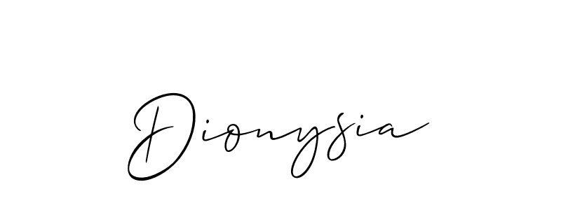 How to make Dionysia signature? Allison_Script is a professional autograph style. Create handwritten signature for Dionysia name. Dionysia signature style 2 images and pictures png