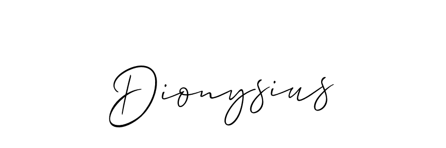Allison_Script is a professional signature style that is perfect for those who want to add a touch of class to their signature. It is also a great choice for those who want to make their signature more unique. Get Dionysius name to fancy signature for free. Dionysius signature style 2 images and pictures png