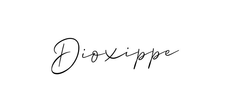 Use a signature maker to create a handwritten signature online. With this signature software, you can design (Allison_Script) your own signature for name Dioxippe. Dioxippe signature style 2 images and pictures png