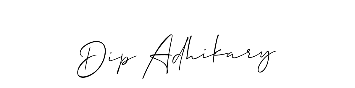 How to make Dip Adhikary signature? Allison_Script is a professional autograph style. Create handwritten signature for Dip Adhikary name. Dip Adhikary signature style 2 images and pictures png