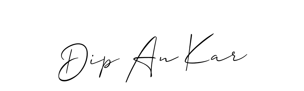 Also You can easily find your signature by using the search form. We will create Dip An Kar name handwritten signature images for you free of cost using Allison_Script sign style. Dip An Kar signature style 2 images and pictures png