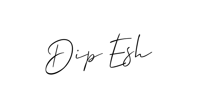 Also You can easily find your signature by using the search form. We will create Dip Esh name handwritten signature images for you free of cost using Allison_Script sign style. Dip Esh signature style 2 images and pictures png