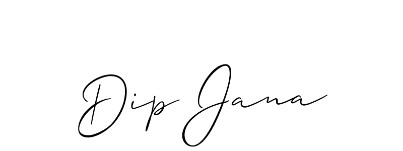 The best way (Allison_Script) to make a short signature is to pick only two or three words in your name. The name Dip Jana include a total of six letters. For converting this name. Dip Jana signature style 2 images and pictures png