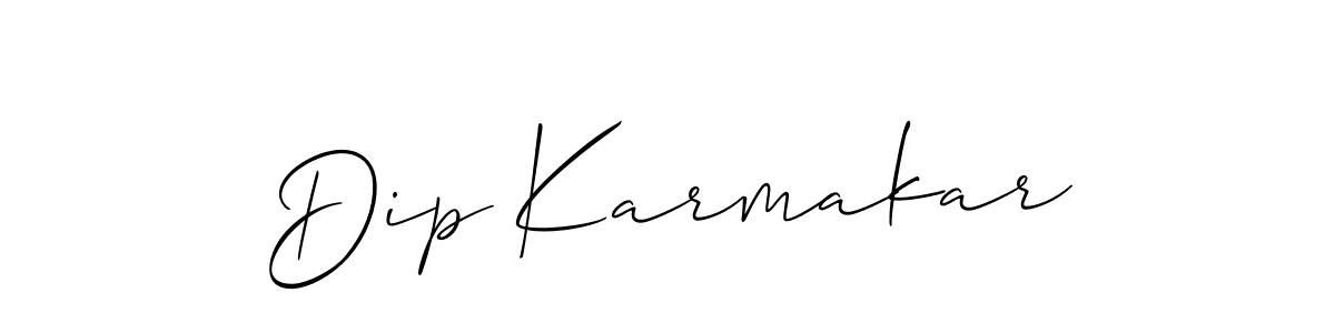 Also we have Dip Karmakar name is the best signature style. Create professional handwritten signature collection using Allison_Script autograph style. Dip Karmakar signature style 2 images and pictures png