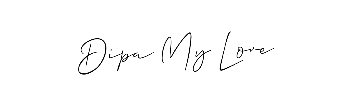 The best way (Allison_Script) to make a short signature is to pick only two or three words in your name. The name Dipa My Love include a total of six letters. For converting this name. Dipa My Love signature style 2 images and pictures png