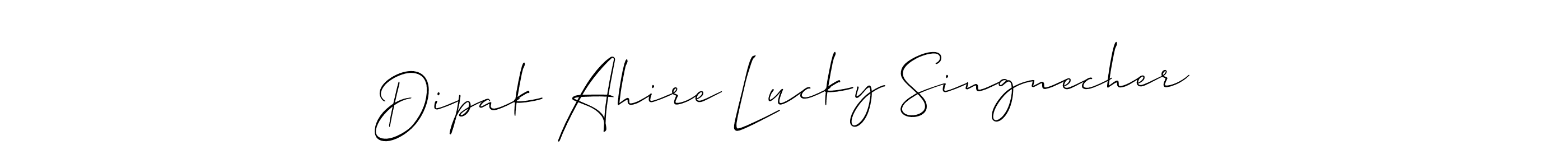 How to make Dipak Ahire Lucky Singnecher name signature. Use Allison_Script style for creating short signs online. This is the latest handwritten sign. Dipak Ahire Lucky Singnecher signature style 2 images and pictures png