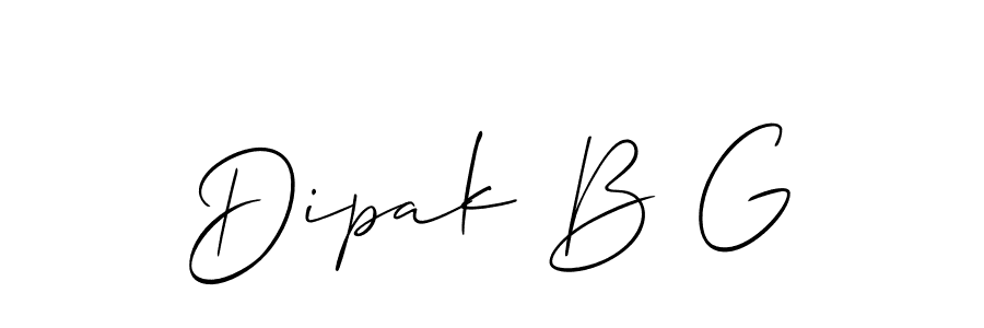 You should practise on your own different ways (Allison_Script) to write your name (Dipak B G) in signature. don't let someone else do it for you. Dipak B G signature style 2 images and pictures png