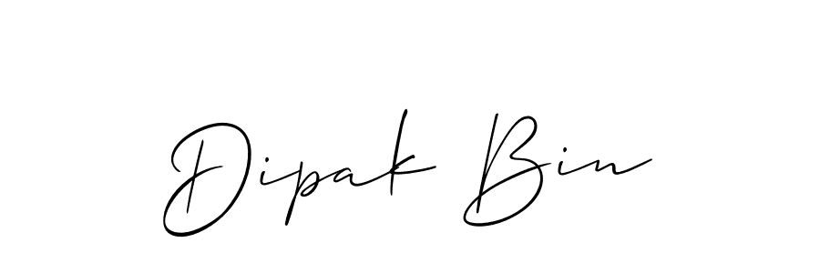 How to make Dipak Bin name signature. Use Allison_Script style for creating short signs online. This is the latest handwritten sign. Dipak Bin signature style 2 images and pictures png