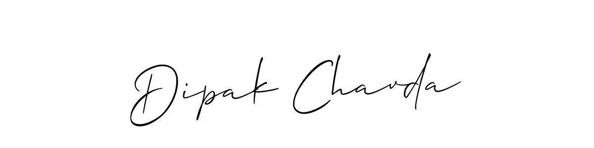 Also we have Dipak Chavda name is the best signature style. Create professional handwritten signature collection using Allison_Script autograph style. Dipak Chavda signature style 2 images and pictures png