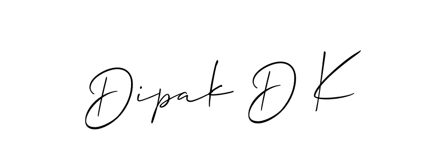 Design your own signature with our free online signature maker. With this signature software, you can create a handwritten (Allison_Script) signature for name Dipak D K. Dipak D K signature style 2 images and pictures png