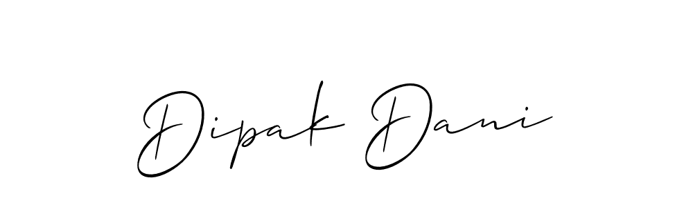 How to make Dipak Dani name signature. Use Allison_Script style for creating short signs online. This is the latest handwritten sign. Dipak Dani signature style 2 images and pictures png