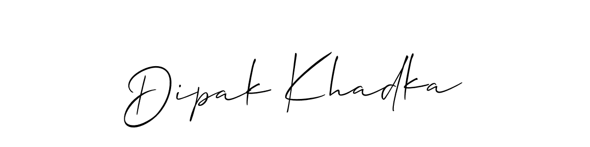 How to make Dipak Khadka name signature. Use Allison_Script style for creating short signs online. This is the latest handwritten sign. Dipak Khadka signature style 2 images and pictures png