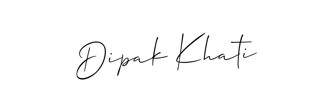 How to make Dipak Khati signature? Allison_Script is a professional autograph style. Create handwritten signature for Dipak Khati name. Dipak Khati signature style 2 images and pictures png