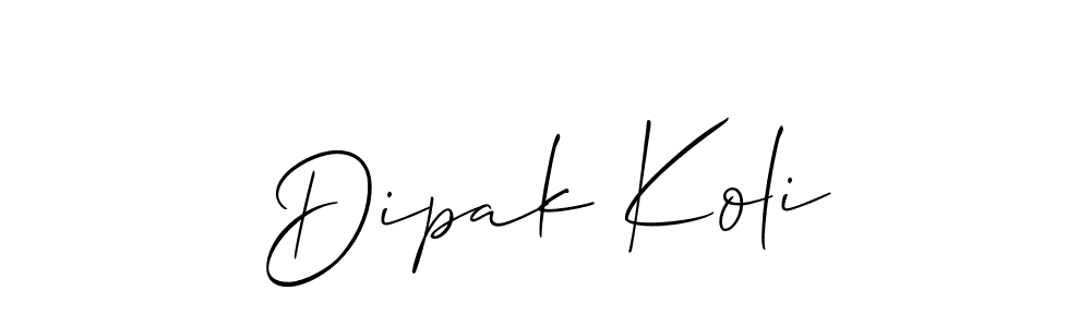 You should practise on your own different ways (Allison_Script) to write your name (Dipak Koli) in signature. don't let someone else do it for you. Dipak Koli signature style 2 images and pictures png