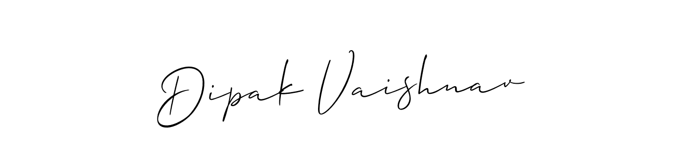 Create a beautiful signature design for name Dipak Vaishnav. With this signature (Allison_Script) fonts, you can make a handwritten signature for free. Dipak Vaishnav signature style 2 images and pictures png