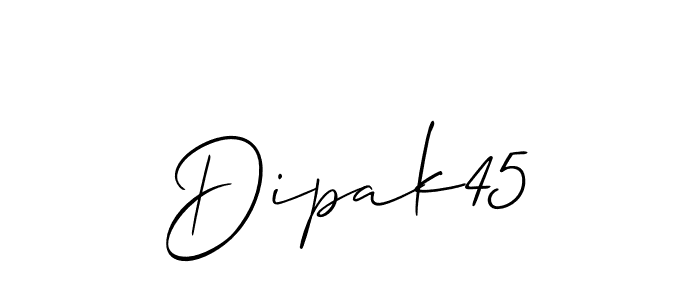 Dipak45 stylish signature style. Best Handwritten Sign (Allison_Script) for my name. Handwritten Signature Collection Ideas for my name Dipak45. Dipak45 signature style 2 images and pictures png