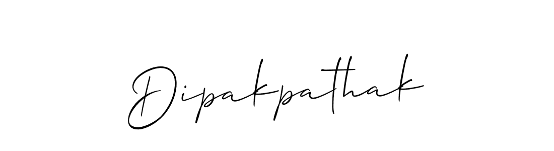 How to make Dipakpathak signature? Allison_Script is a professional autograph style. Create handwritten signature for Dipakpathak name. Dipakpathak signature style 2 images and pictures png