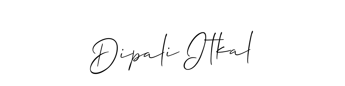 Create a beautiful signature design for name Dipali Itkal. With this signature (Allison_Script) fonts, you can make a handwritten signature for free. Dipali Itkal signature style 2 images and pictures png