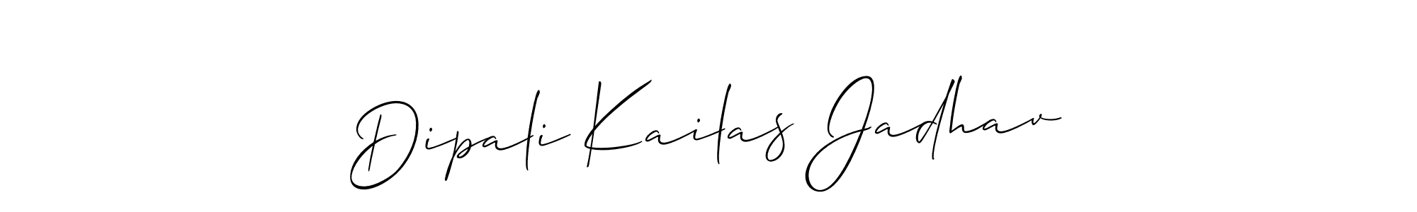 if you are searching for the best signature style for your name Dipali Kailas Jadhav. so please give up your signature search. here we have designed multiple signature styles  using Allison_Script. Dipali Kailas Jadhav signature style 2 images and pictures png