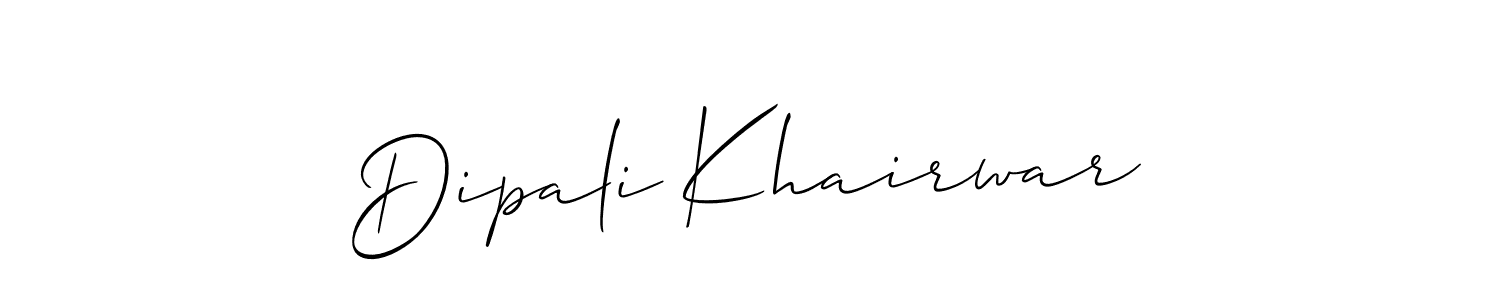 This is the best signature style for the Dipali Khairwar name. Also you like these signature font (Allison_Script). Mix name signature. Dipali Khairwar signature style 2 images and pictures png
