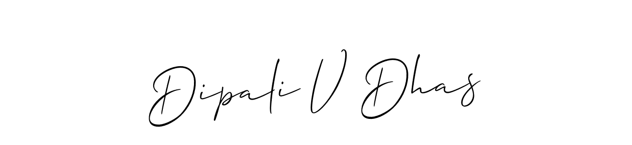 Use a signature maker to create a handwritten signature online. With this signature software, you can design (Allison_Script) your own signature for name Dipali V Dhas. Dipali V Dhas signature style 2 images and pictures png