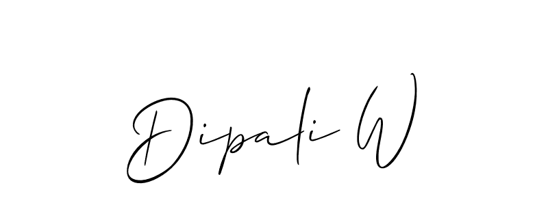 How to make Dipali W signature? Allison_Script is a professional autograph style. Create handwritten signature for Dipali W name. Dipali W signature style 2 images and pictures png