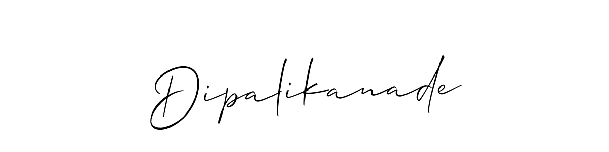 Also You can easily find your signature by using the search form. We will create Dipalikanade name handwritten signature images for you free of cost using Allison_Script sign style. Dipalikanade signature style 2 images and pictures png