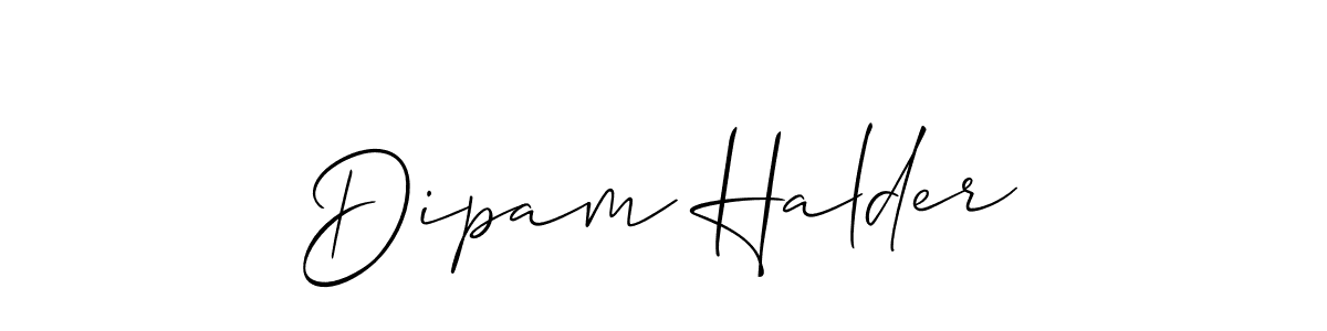 Make a beautiful signature design for name Dipam Halder. With this signature (Allison_Script) style, you can create a handwritten signature for free. Dipam Halder signature style 2 images and pictures png