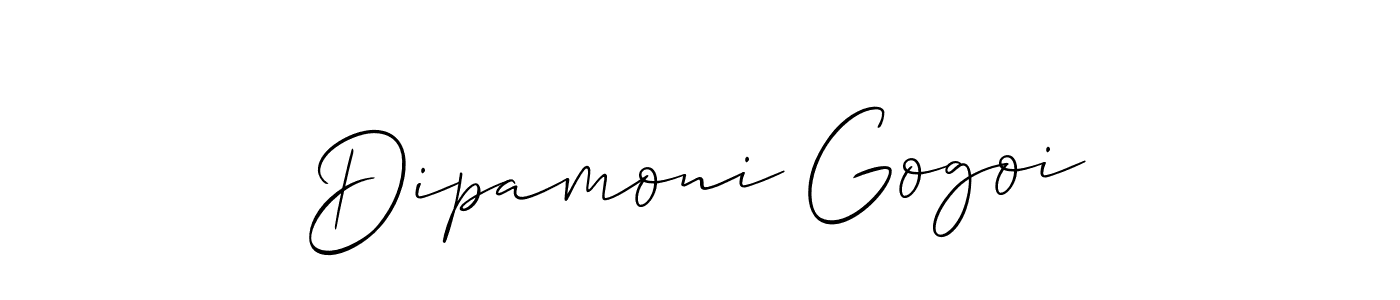 Allison_Script is a professional signature style that is perfect for those who want to add a touch of class to their signature. It is also a great choice for those who want to make their signature more unique. Get Dipamoni Gogoi name to fancy signature for free. Dipamoni Gogoi signature style 2 images and pictures png